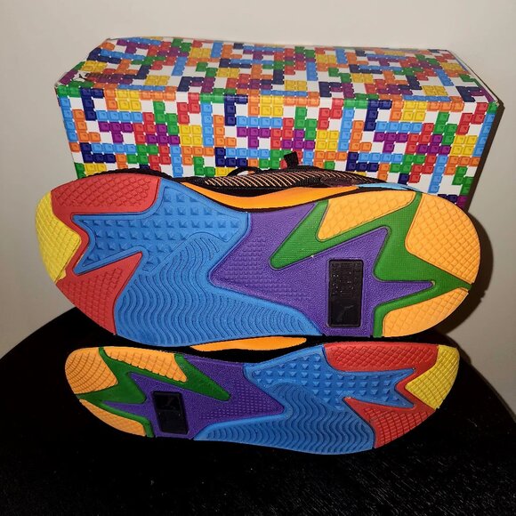 Size 7 Y (GS) PUMA x TETRIS RS-X Black-Luminous Blue - Picture 11 of 12